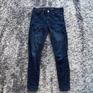 American Eagle Outfitters Women's Dark Blue Skinny Jeans